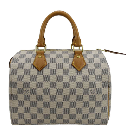 Louis Vuitton Speedy 25 Damier Azur Shoulder Bag White