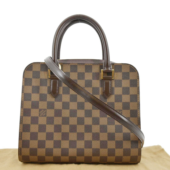 LOUIS VUITTON Triana Damier Ebene Satchel Bag Brown