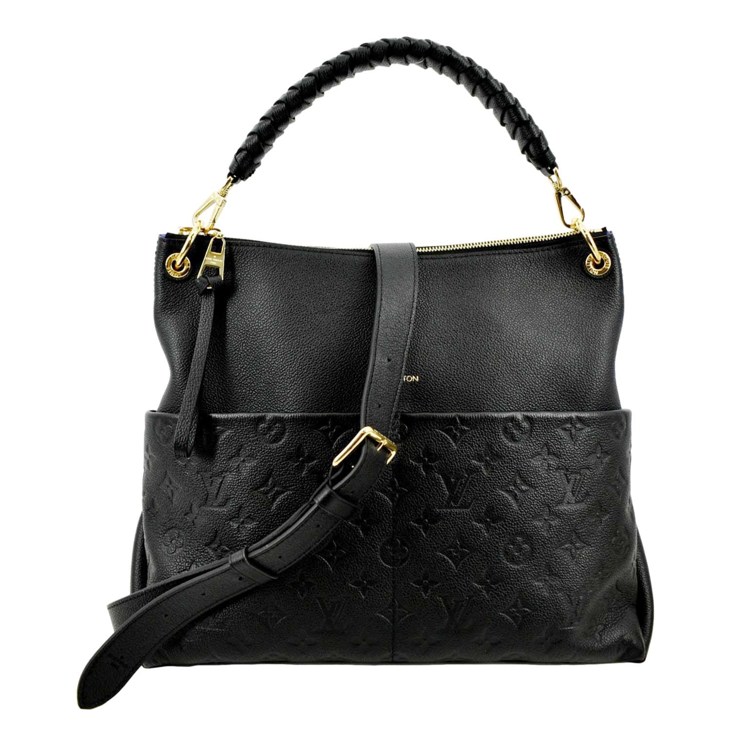 LOUIS VUITTON Maida Monogram Empreinte Leather Hobo Shoulder Bag Black