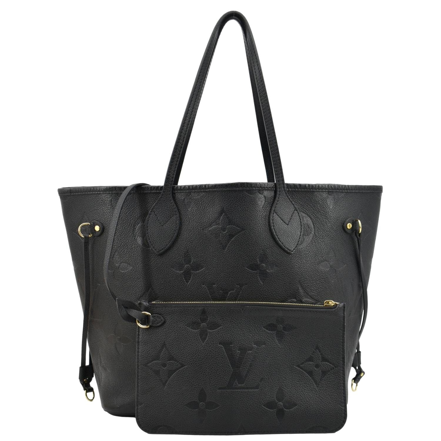 Louis Vuitton Neverfull MM Black/White in Cowhide Leather with