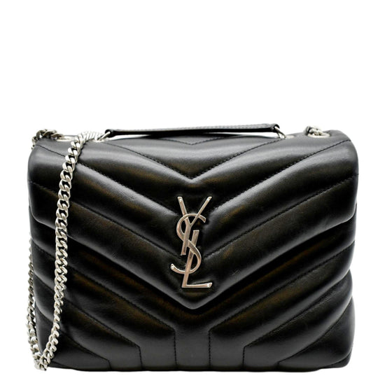 Loulou Mini Patent Leather Shoulder Bag in Black - Saint Laurent