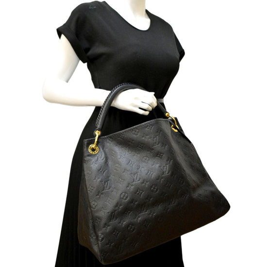 USED Louis Vuitton Empreinte Artsy MM Black Leather Hobo - MyDesignerly