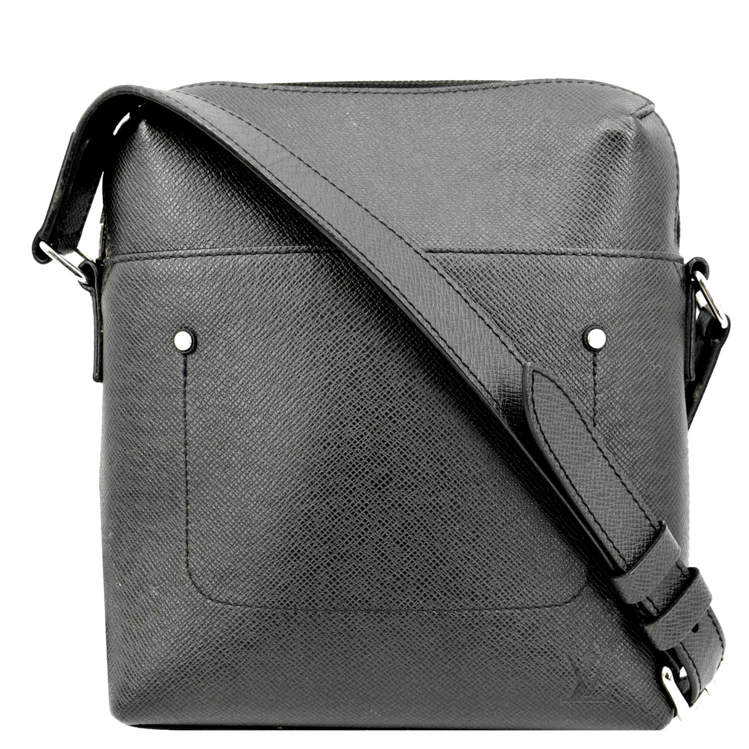LOUIS VUITTON Grigori Pochette Taiga Leather Crossbody Bag Black