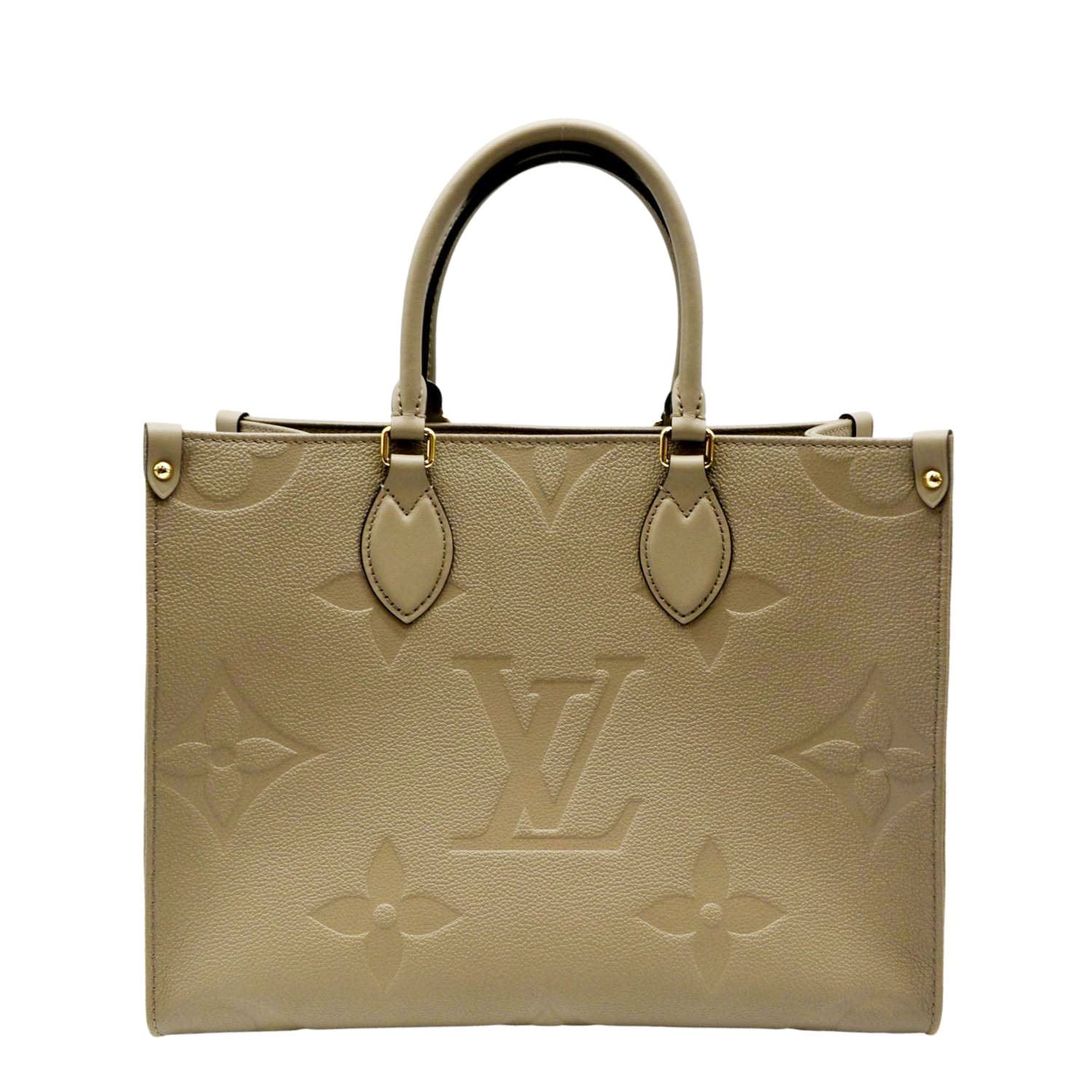 Louis Vuitton OnTheGo MM Handbag Monogram Empreinte Leather Gold