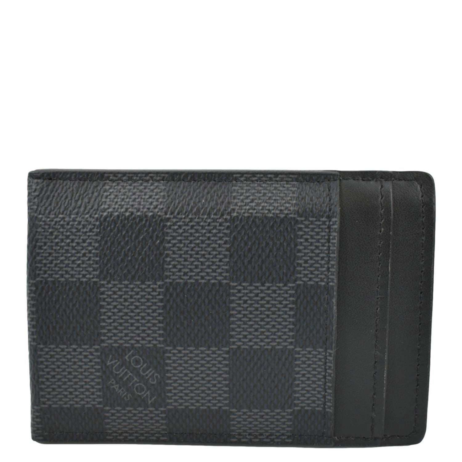 Louis Vuitton Damier Pince Card Holder with Bill Clip, Grey