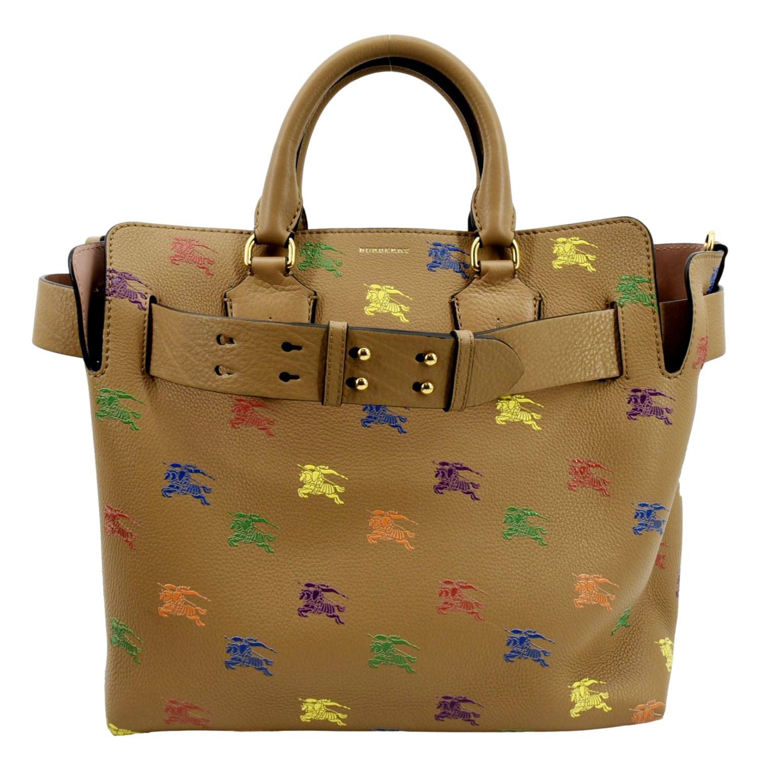 Burberry Horse Rainbow Baby Belt Printed Leather Tote Bag