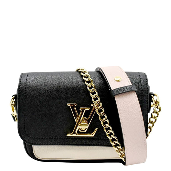 Louis Vuitton Lockme Tender Crossbody Bag Calfskin In Black/ Pink