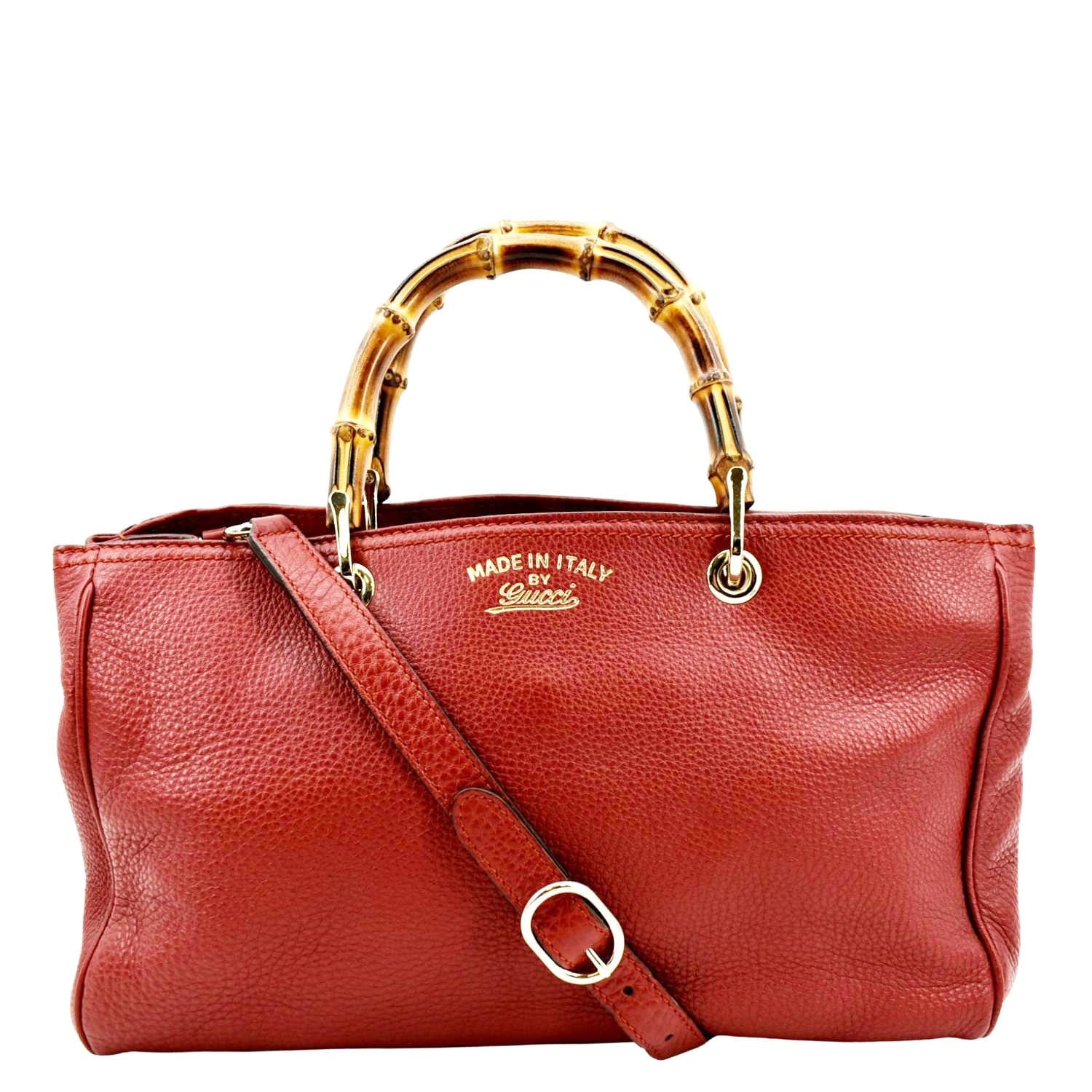 Italian Leather Handbags Bamboo Handle Bag Genuine Leather 