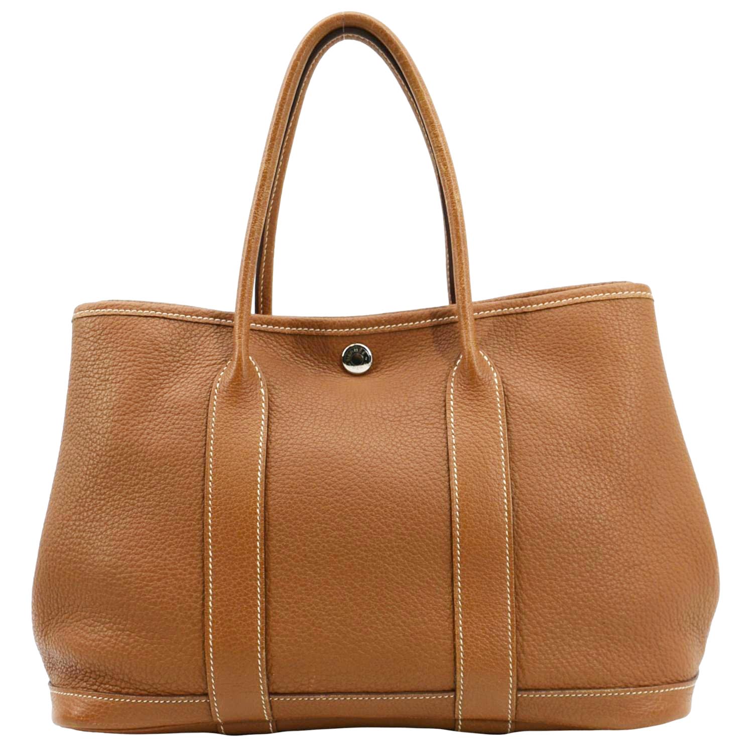 Hermes Garden Party TPM Leather Tote Bag in Tan color