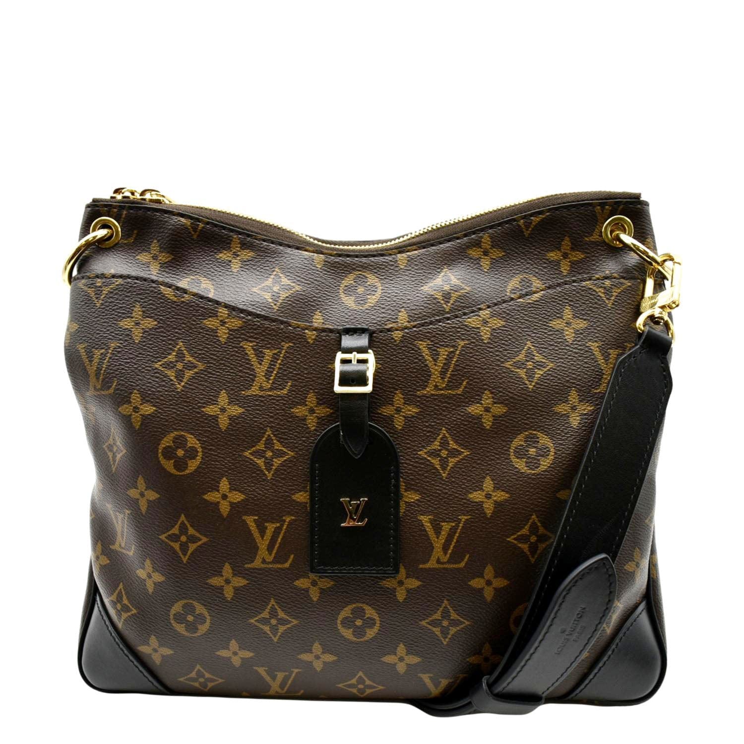 Louis Vuitton V mm Monogram Leather Hobo Bag Black