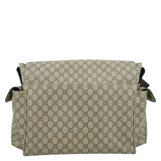 GUCCI Diaper GG Canvas Shoulder Bag Beige 211131