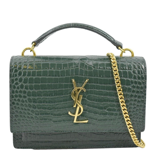 Saint Laurent Sunset Crocodile-Embossed Mini Bag