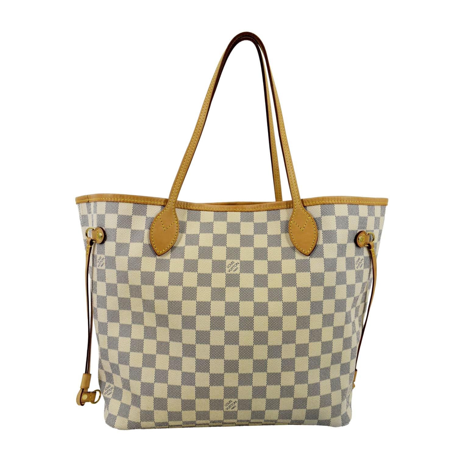 Louis Vuitton Neverfull mm Damier Azur Shoulder Bag White