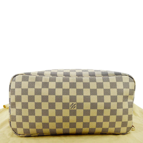 Louis Vuitton Neverfull mm Damier Azur Shoulder Bag White