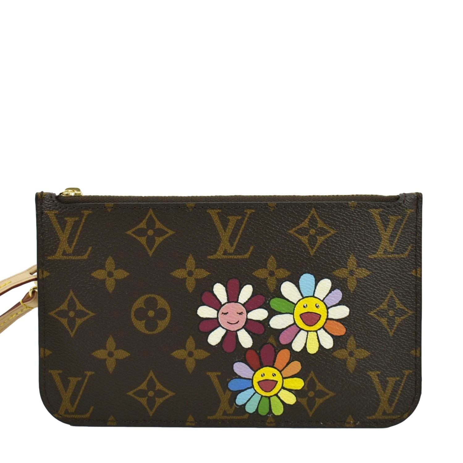 Louis Vuitton Neverfull Monogram Canvas Pochette Wristlet Zip