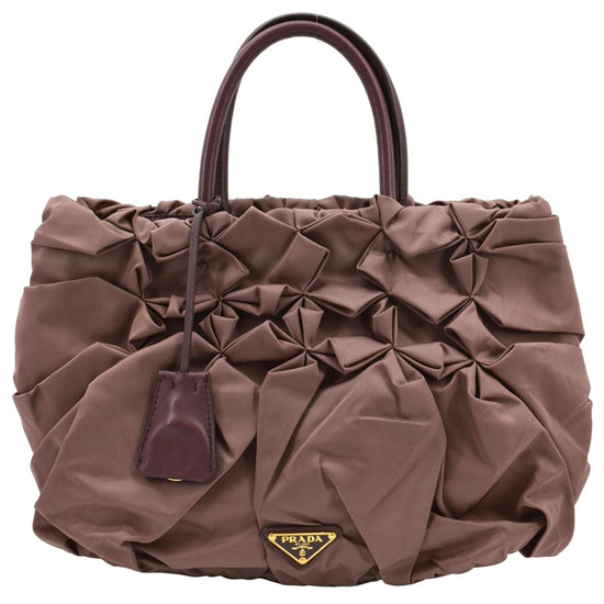 Prada Tessuto Origami Pleated Ruffled Nylon Tote Bag