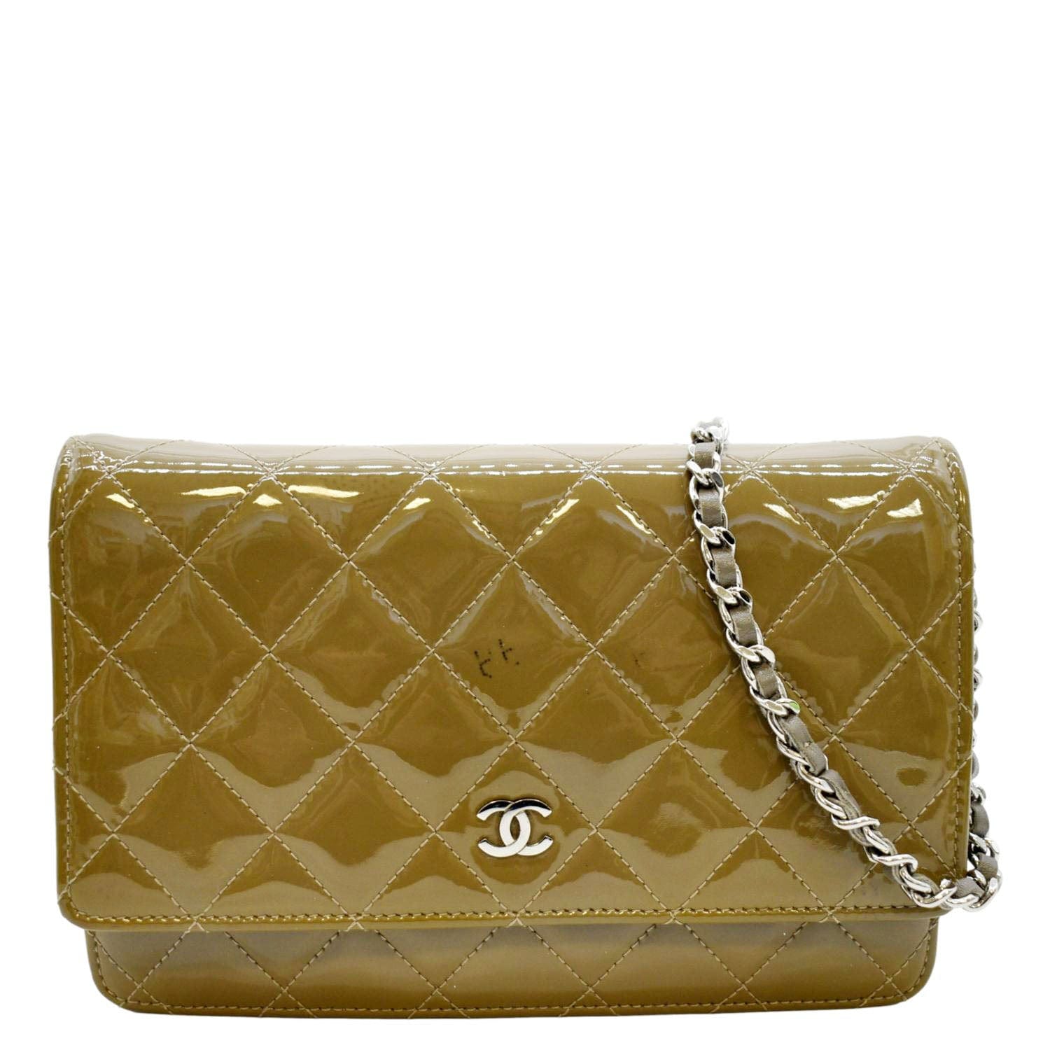 Wallet On Chain Chanel Woc Beige Leather ref.154712 - Joli Closet