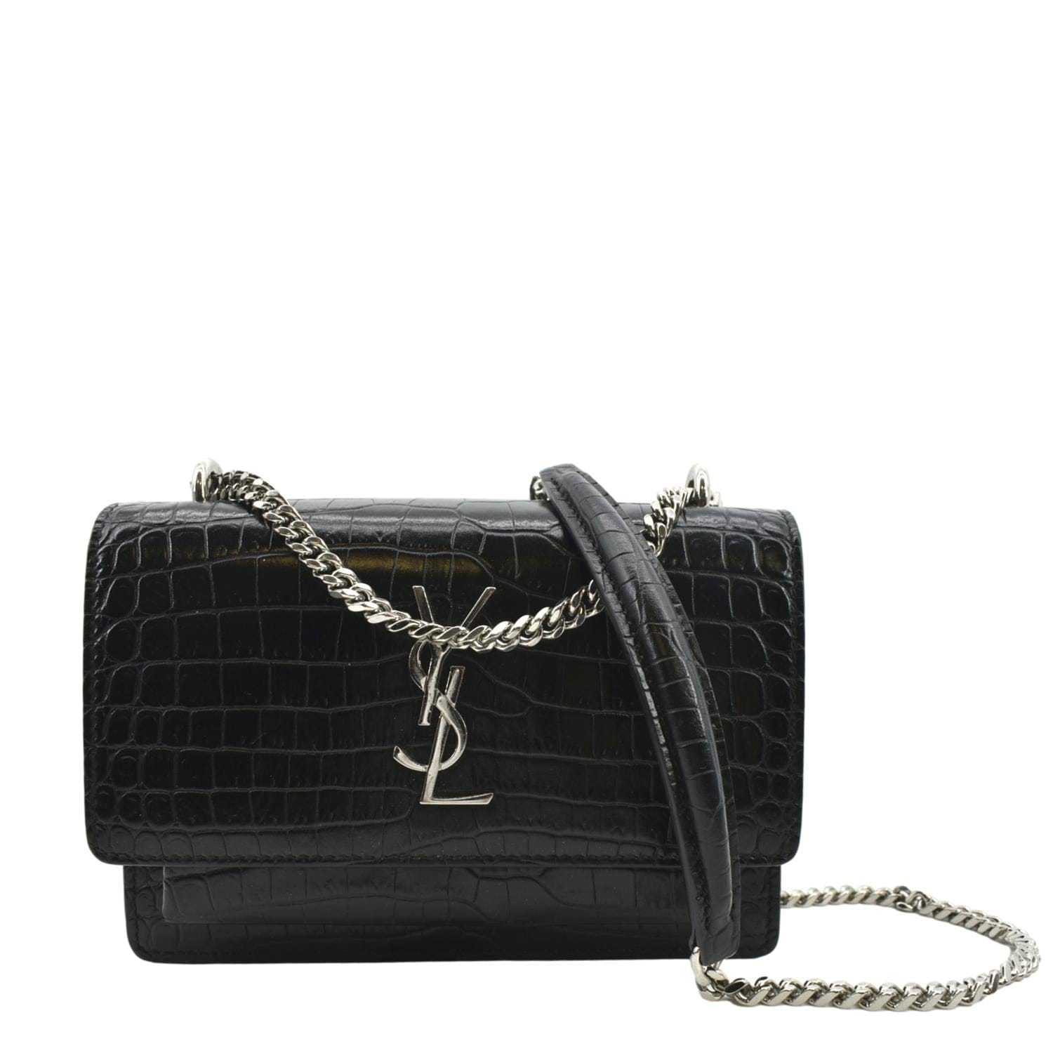 Saint Laurent - Authenticated Sunset Handbag - Leather Black Crocodile for Women, Never Worn