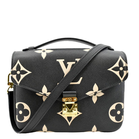 Louis Vuitton Pochette Empreinte Beige Leather Clutch Crossbody Bag from Neverfull W/Added Chain Preowned