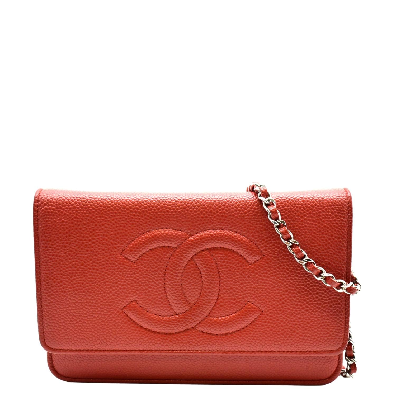 Chanel Caviar Quilted Travel Wallet Red