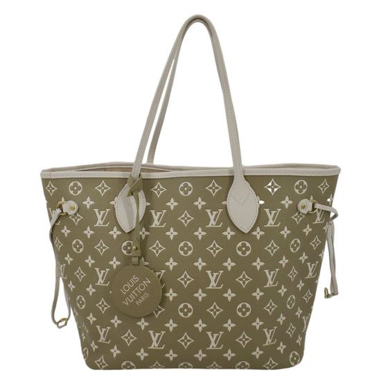 Neverfull leather tote Louis Vuitton White in Leather - 19155750