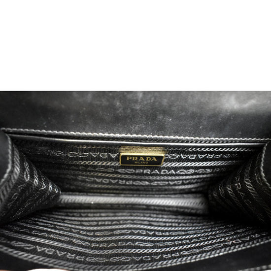 Prada Flip Lock Wallet on Chain Clutch Saffiano Leather Small at 1stDibs