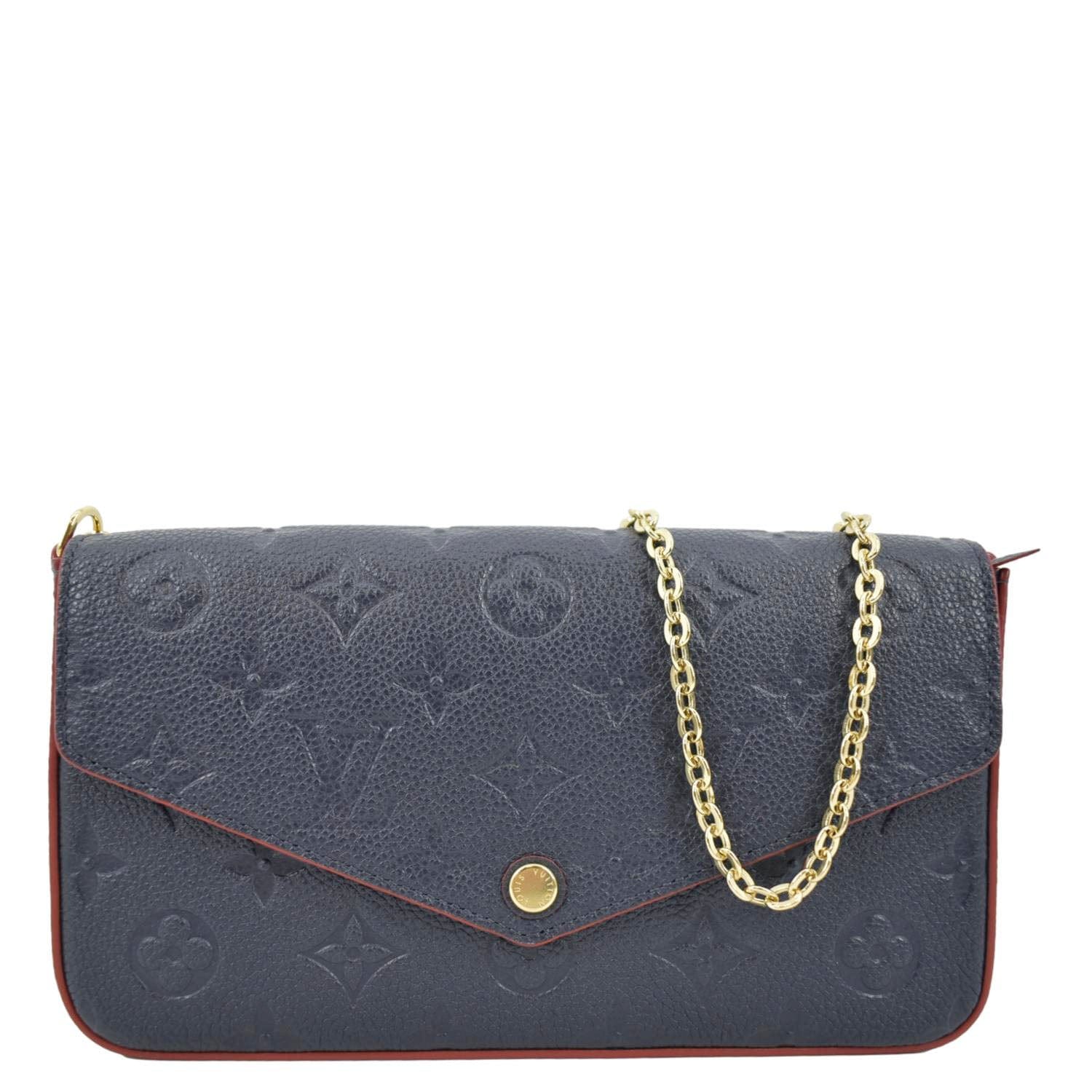 Louis Vuitton Pochette Felicie Chain Wallet Marine Rouge Blue