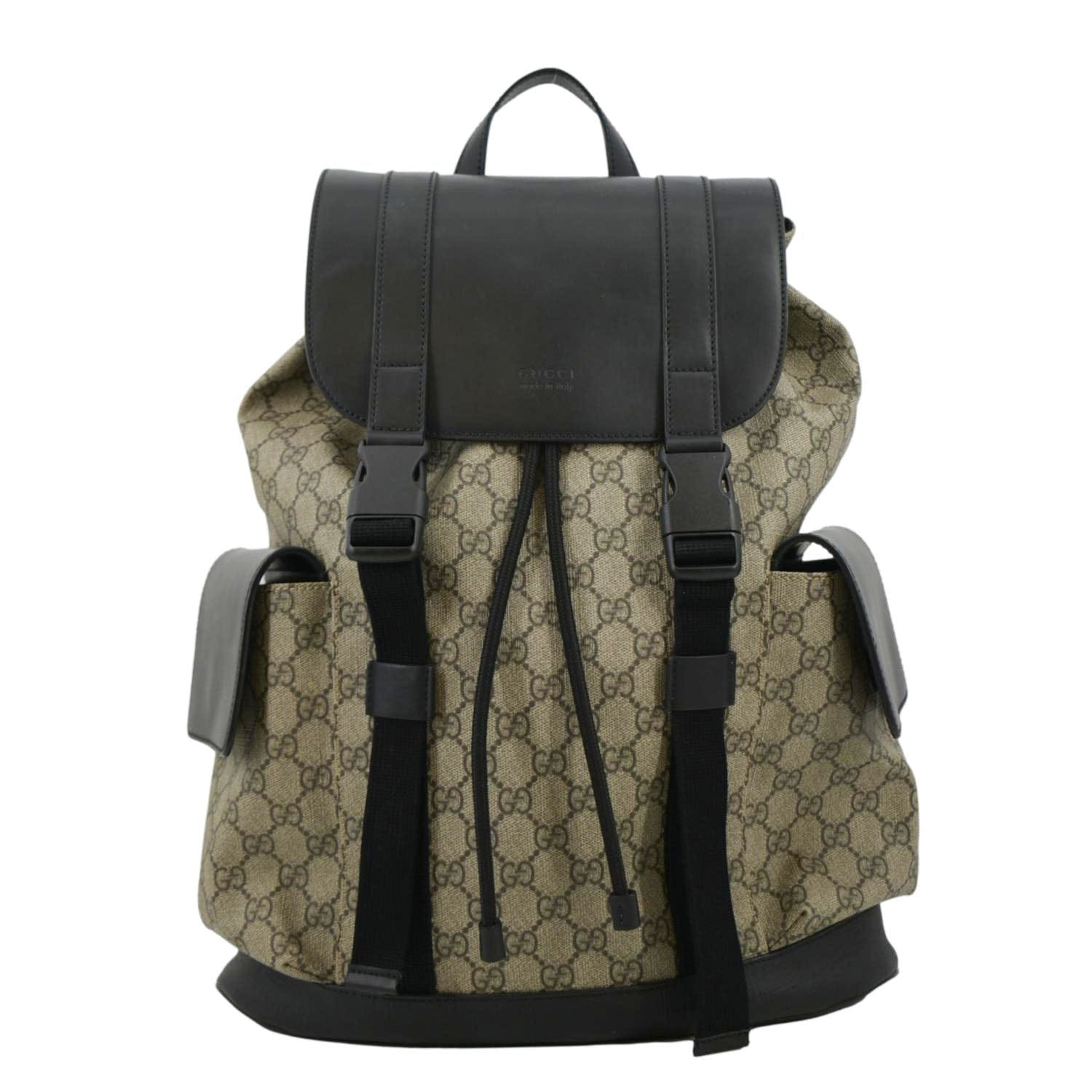 Gucci backpack in beige logo canvas and black leather