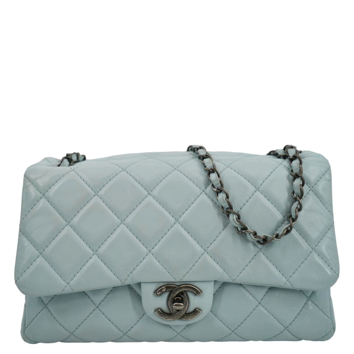 CHANEL Blue Quilted Leather Maxi Timeless Classic 2.55 Single Flap Bag