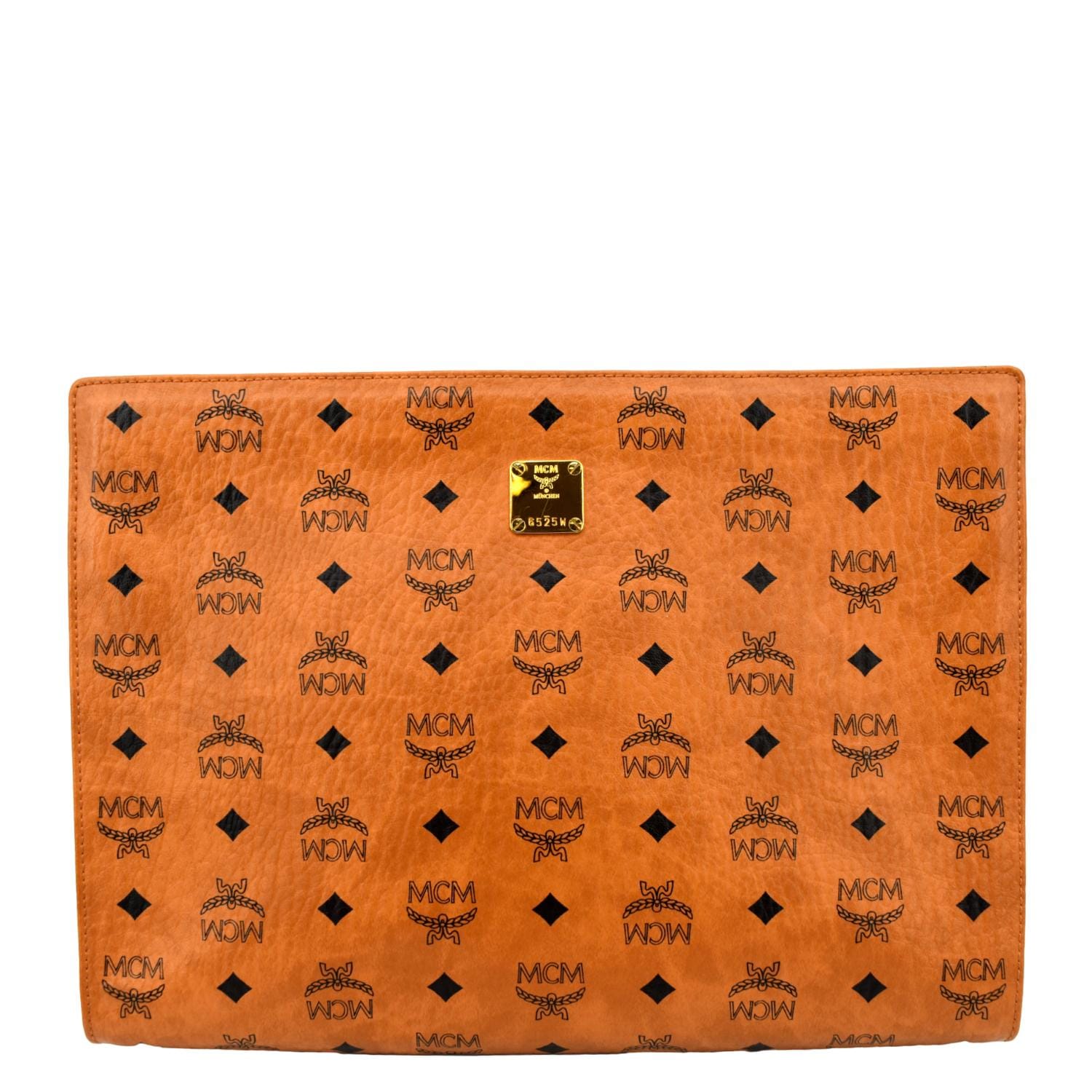 Limited Edition MCM Visetos Logo Medium Crossbody Pouch Clutch Bag Cognac  NWT