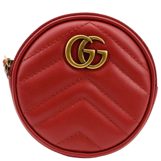 GUCCI Pebbled Calfskin Round Coin Purse Black 438561