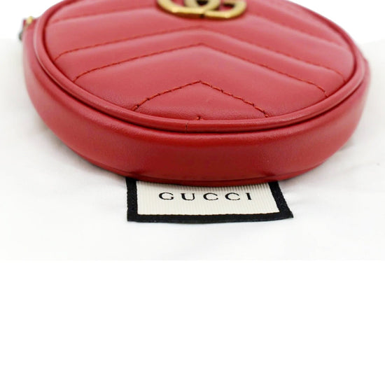 Gucci Red Leather GG Marmont Coin Purse QFA23W1LRB002