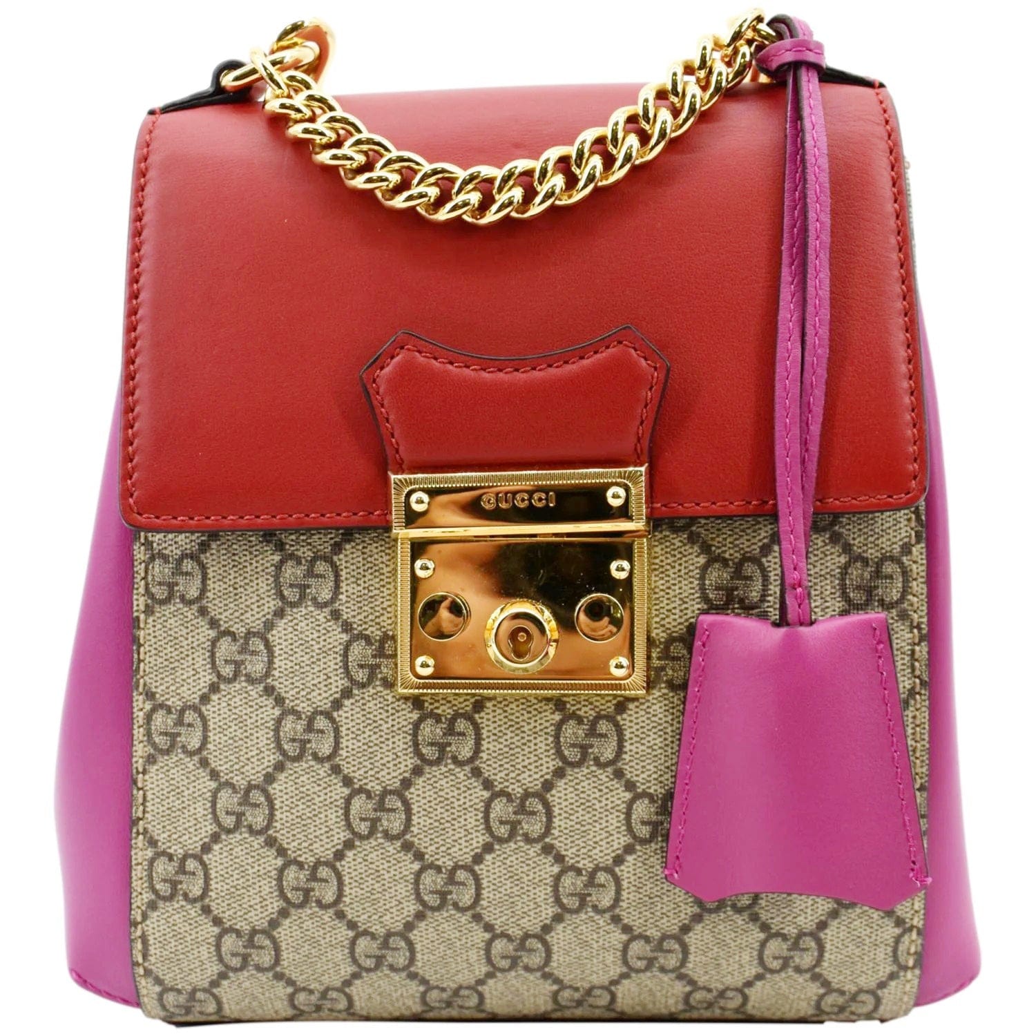 Shop Gucci's Padlock GG Supreme Mini Backpack