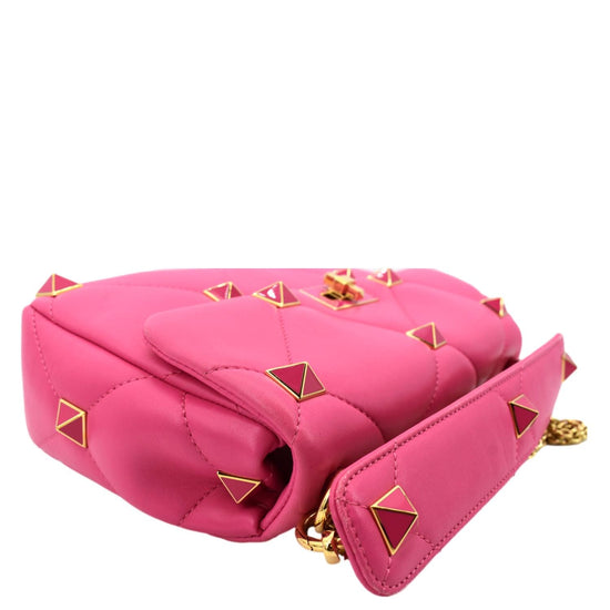 Valentino Garavani Women's Small Rockstud Leather Top Handle Bag - Flamingo Pink