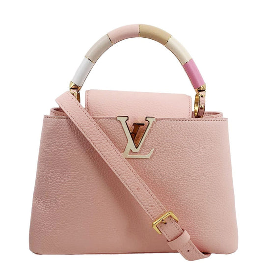 Louis Vuitton Light Pink Taurillon Embroidered Vichy Capucines BB Bag For  Sale at 1stDibs