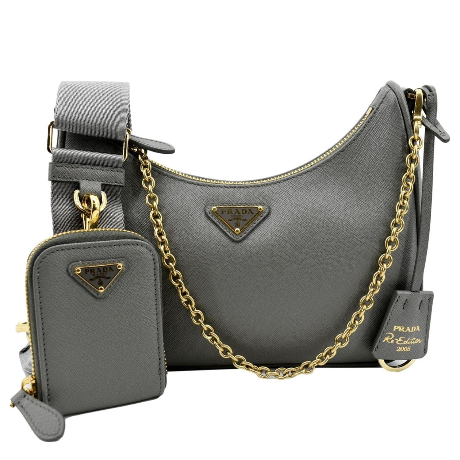 Prada Re-Edition 2005 Saffiano Leather Bag (Grey) – The Luxury Shopper