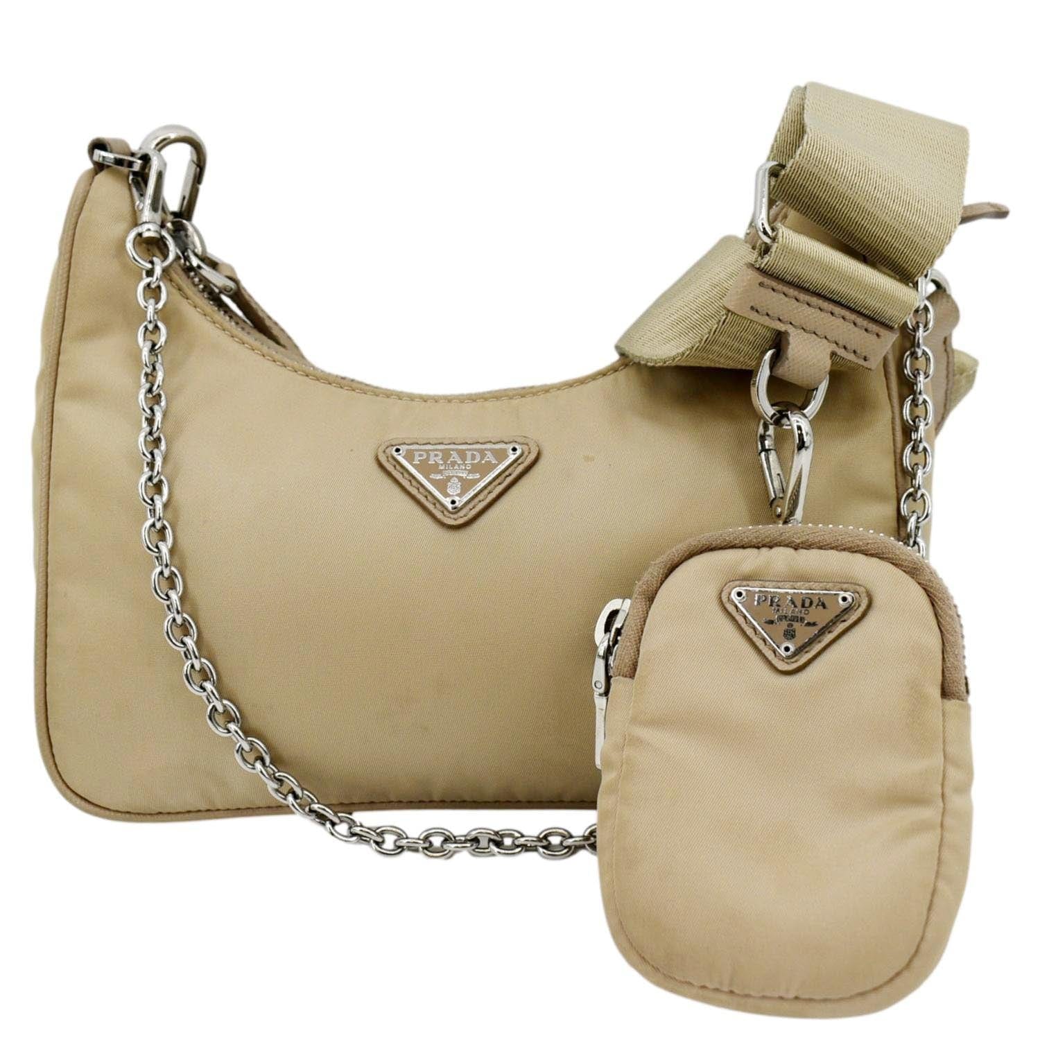 Prada Re-Edition 2005 Shoulder Bag Desert Beige in Re-Nylon with  Silver-tone - US