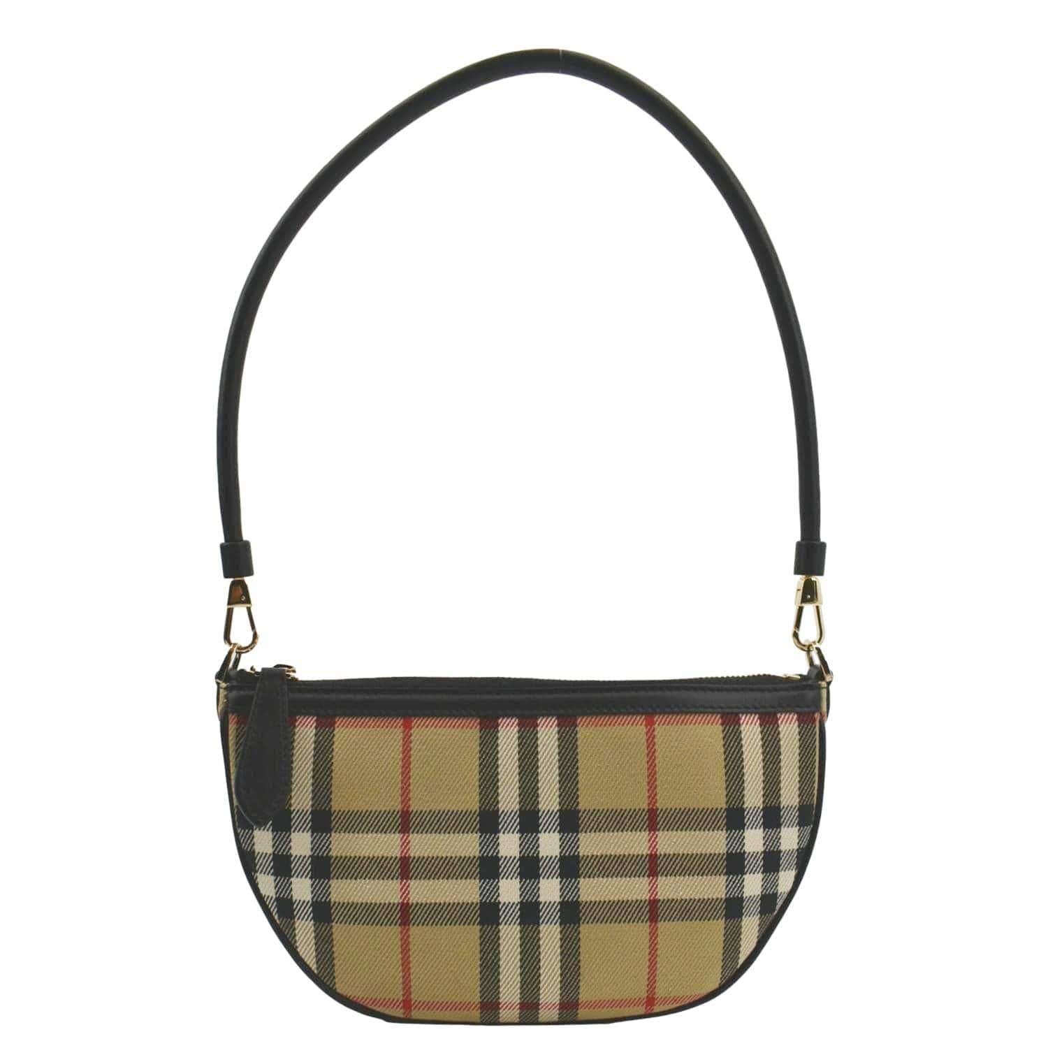 Burberry Olympia Vintage Check Small Shoulder Bag in Beige