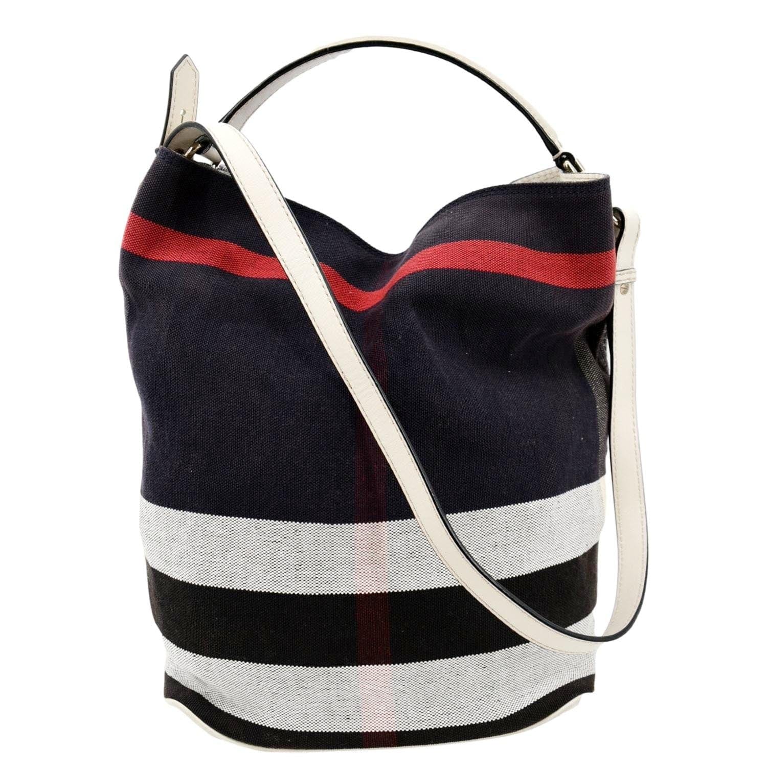 Burberry Multicolor Sussana Check Print Canvas Bucket Bag Burberry