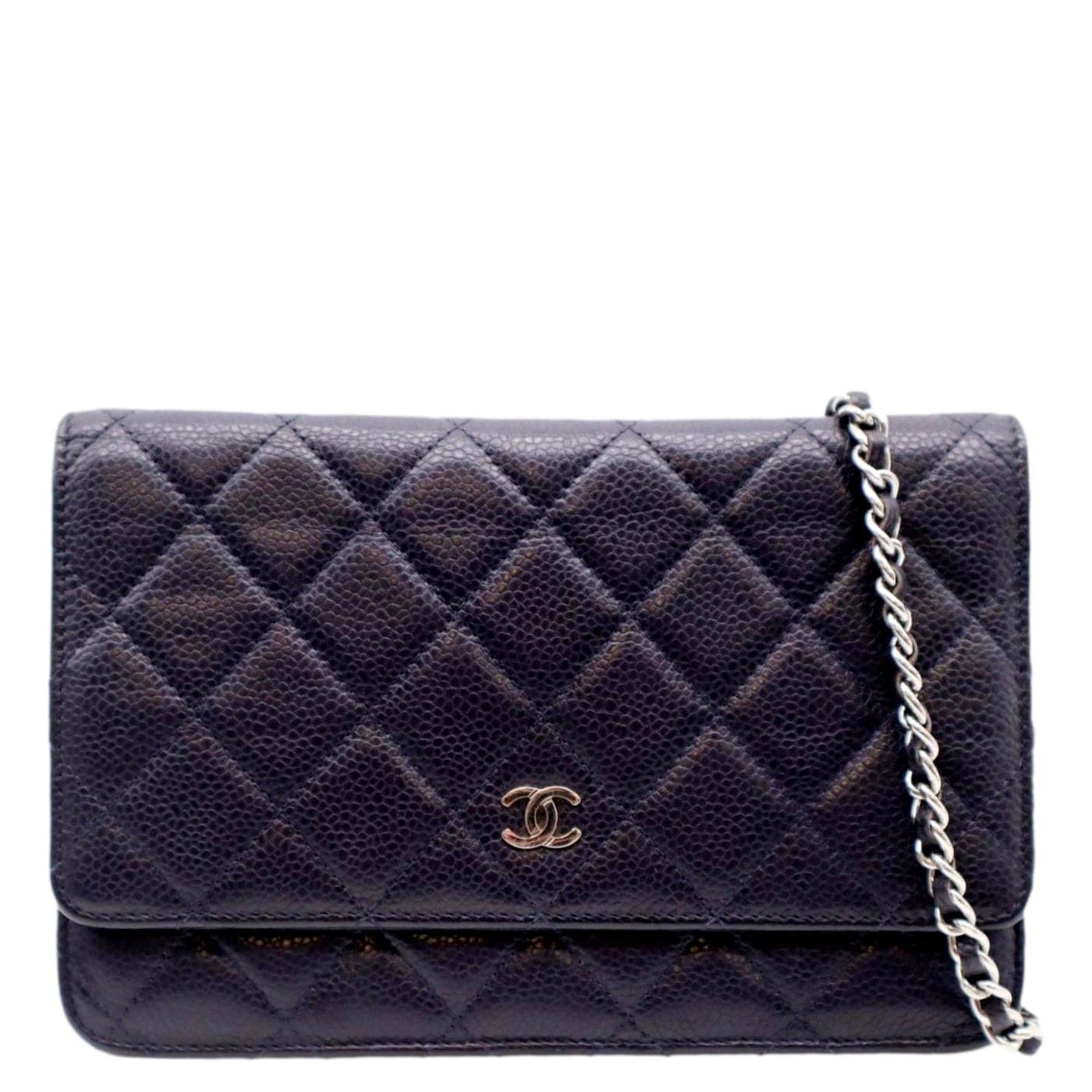 Chanel Blue Quilted Caviar Wallet On Chain (WOC)