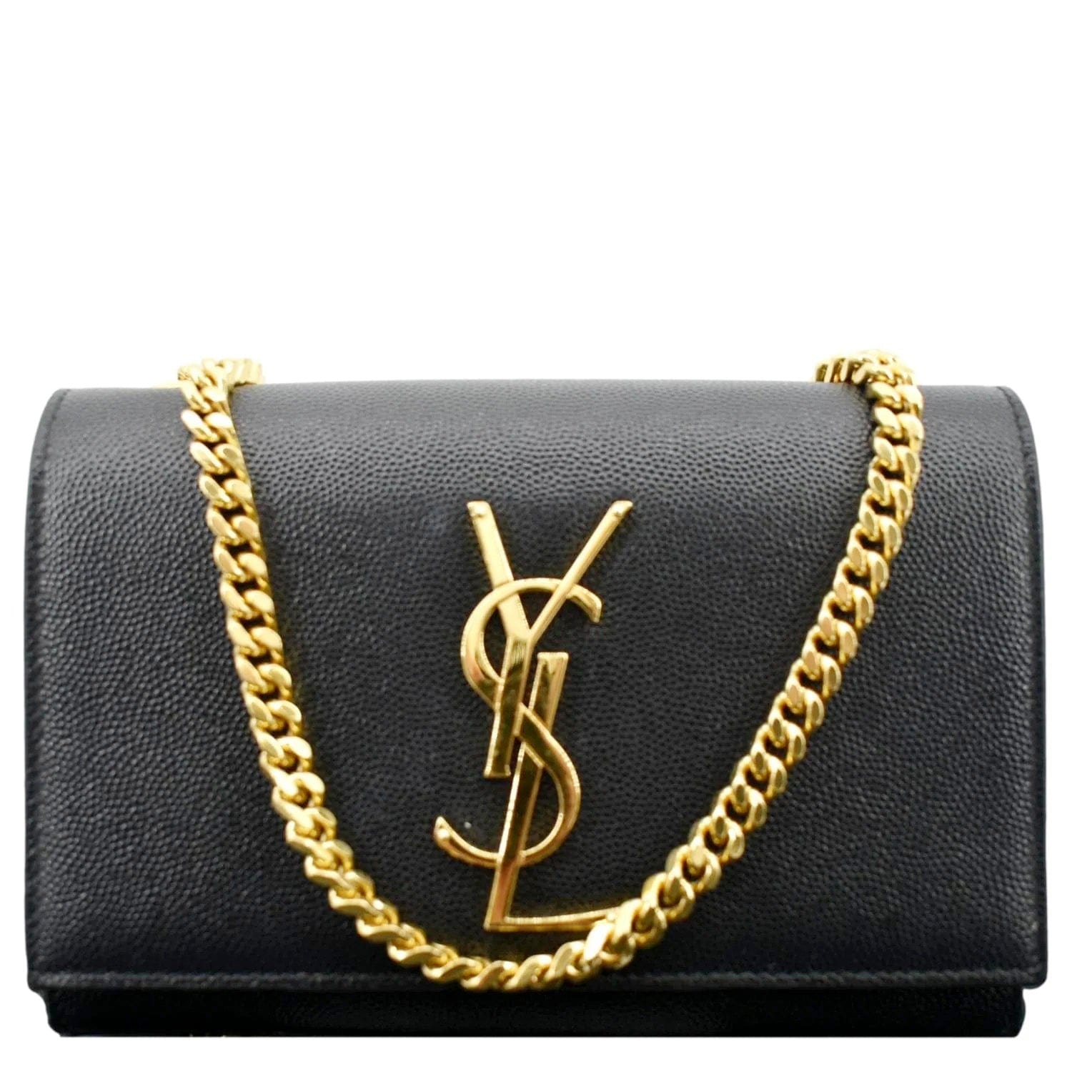 Saint Laurent Kate Monogram Small Leather Chain Shoulder Bag Black