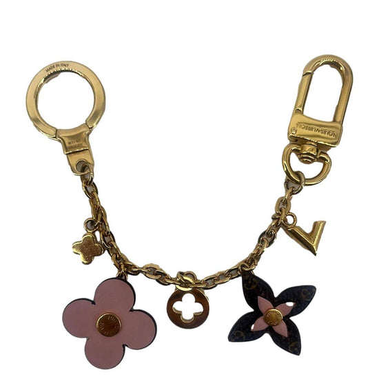 LOUIS VUITTON Into The Flower Monogram Bag Charm Key Holder ~ Pre-owned