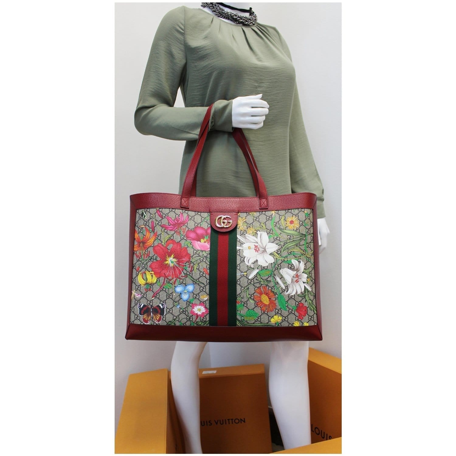 gucci ophidia tote floral