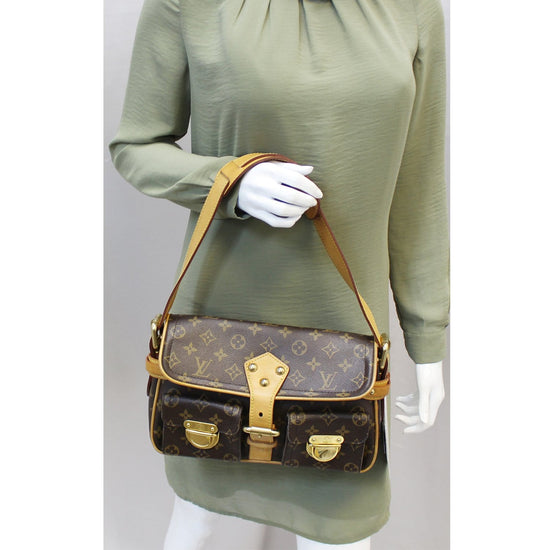 Louis Vuitton M40027 Hudson PM Brown Monogram Coated Canvas Shoulder Bag