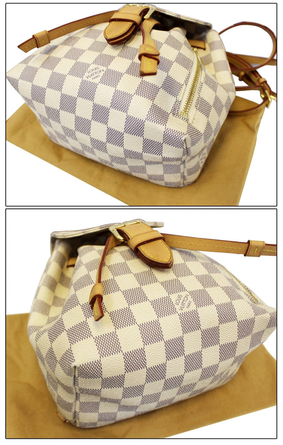 LOUIS VUITTON Sperone BB Damier Azur Backpack Bag White