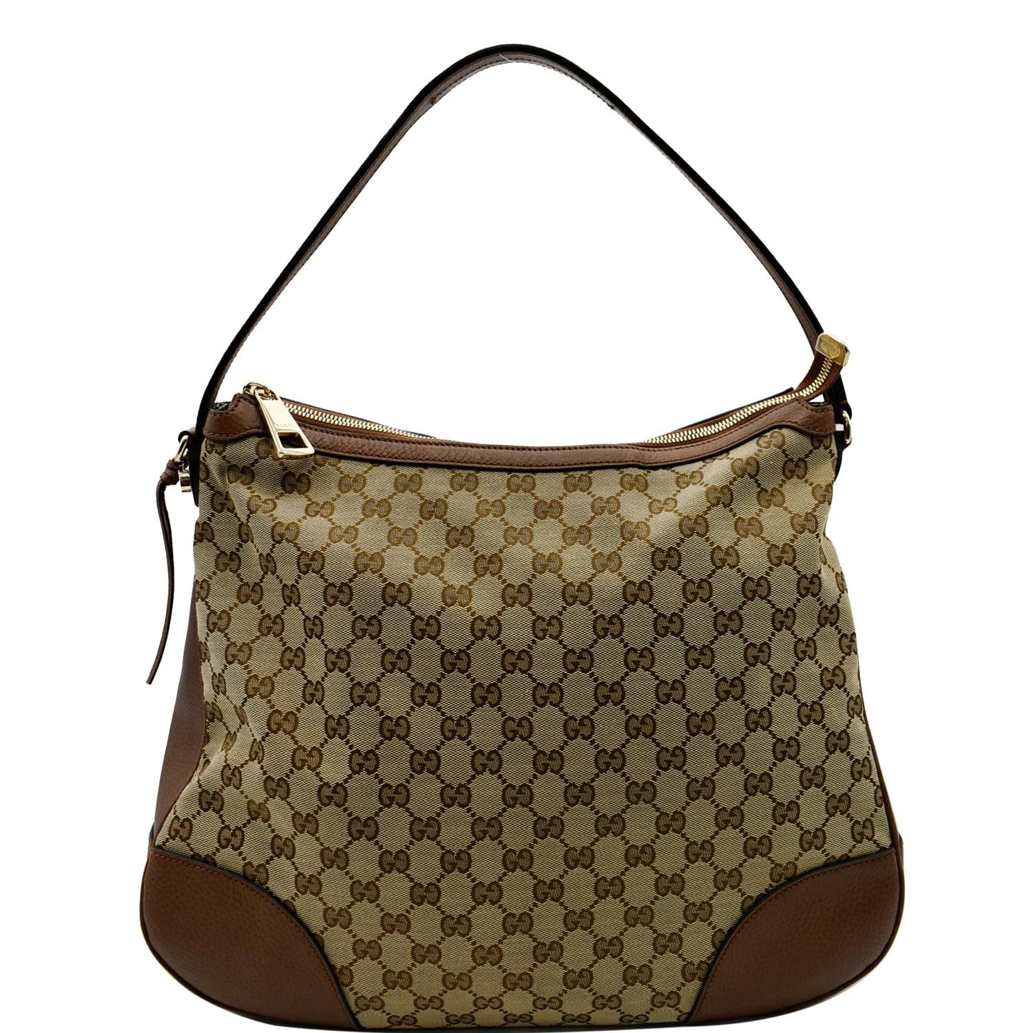 GUCCI 100% Authentic GG Monogram And Leather Hobo Shoulder Bag Large 3 Day  Sale