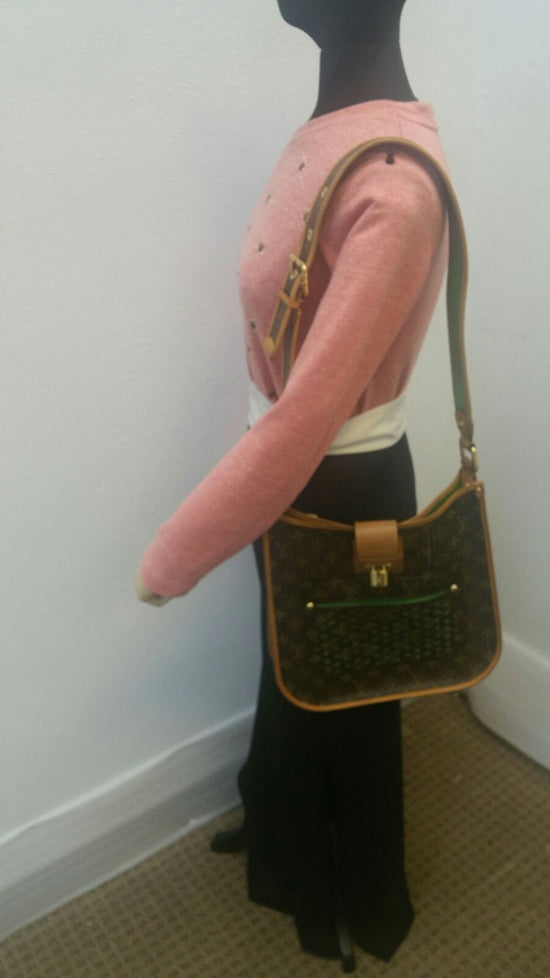 LOUIS VUITTON Monogram Perforated Musette Green Bag Limited