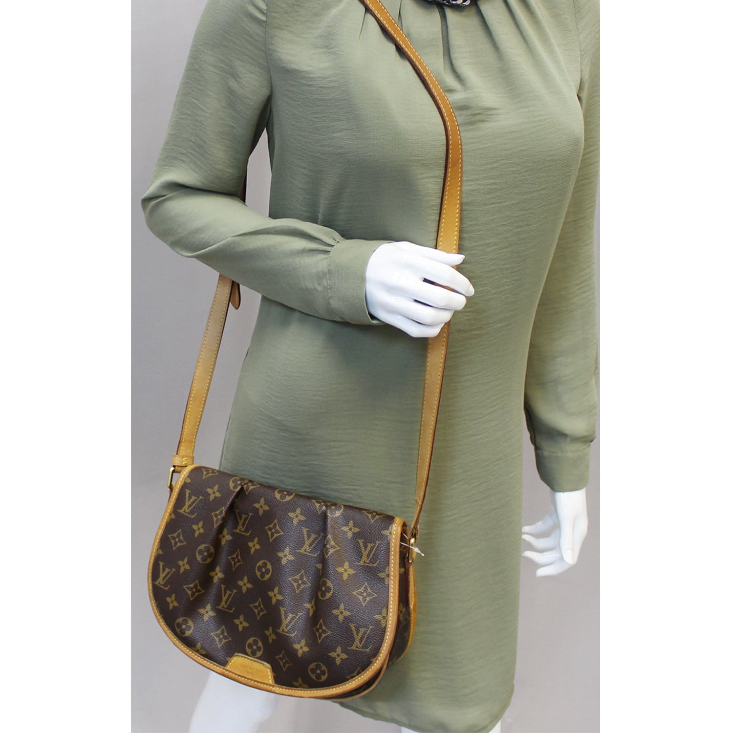 LOUIS VUITTON Menilmontant PM Monogram Canvas Shoulder Crossbody Bag-US