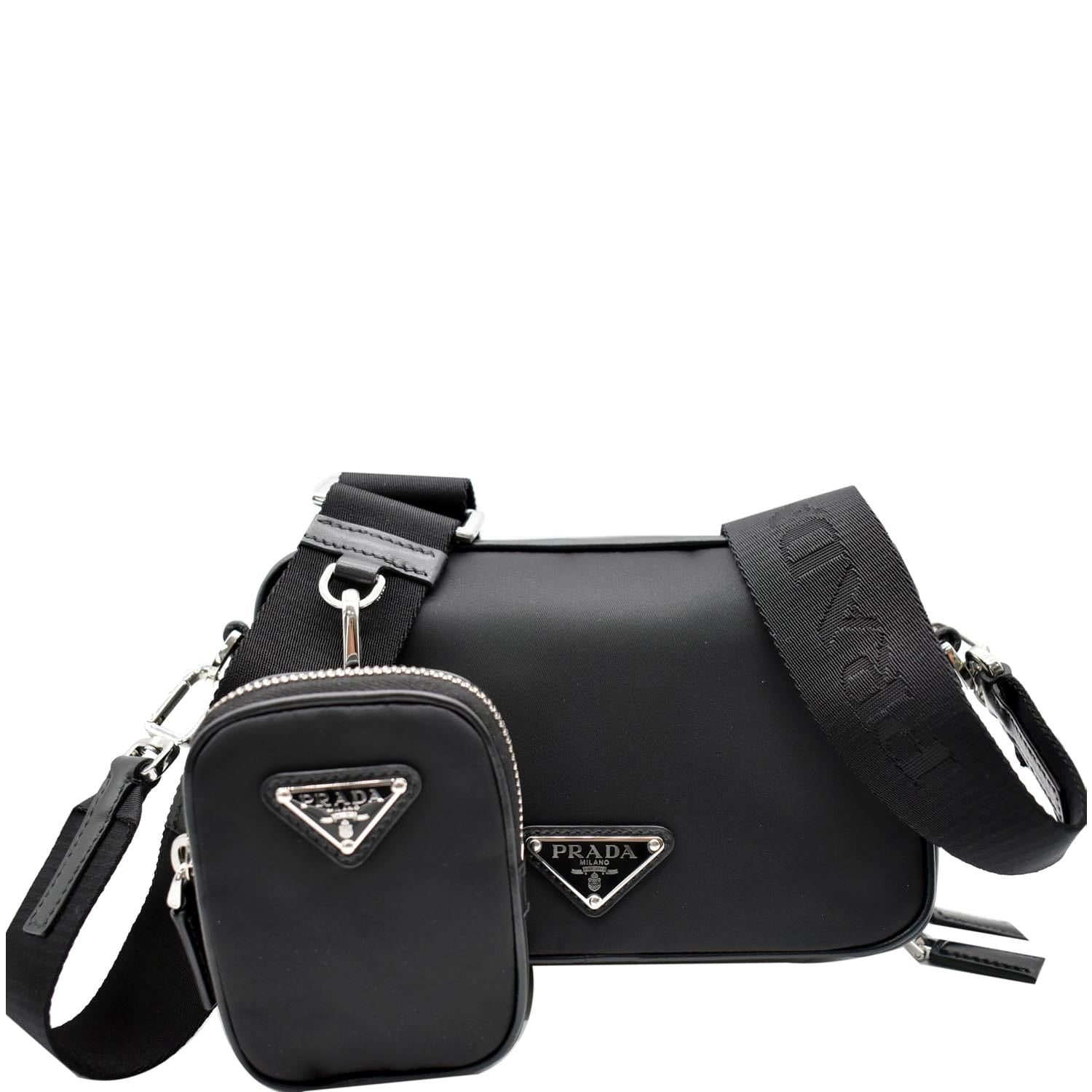 Très Bien - Prada Re-Nylon & Saffiano Leather Shoulder Bag Black