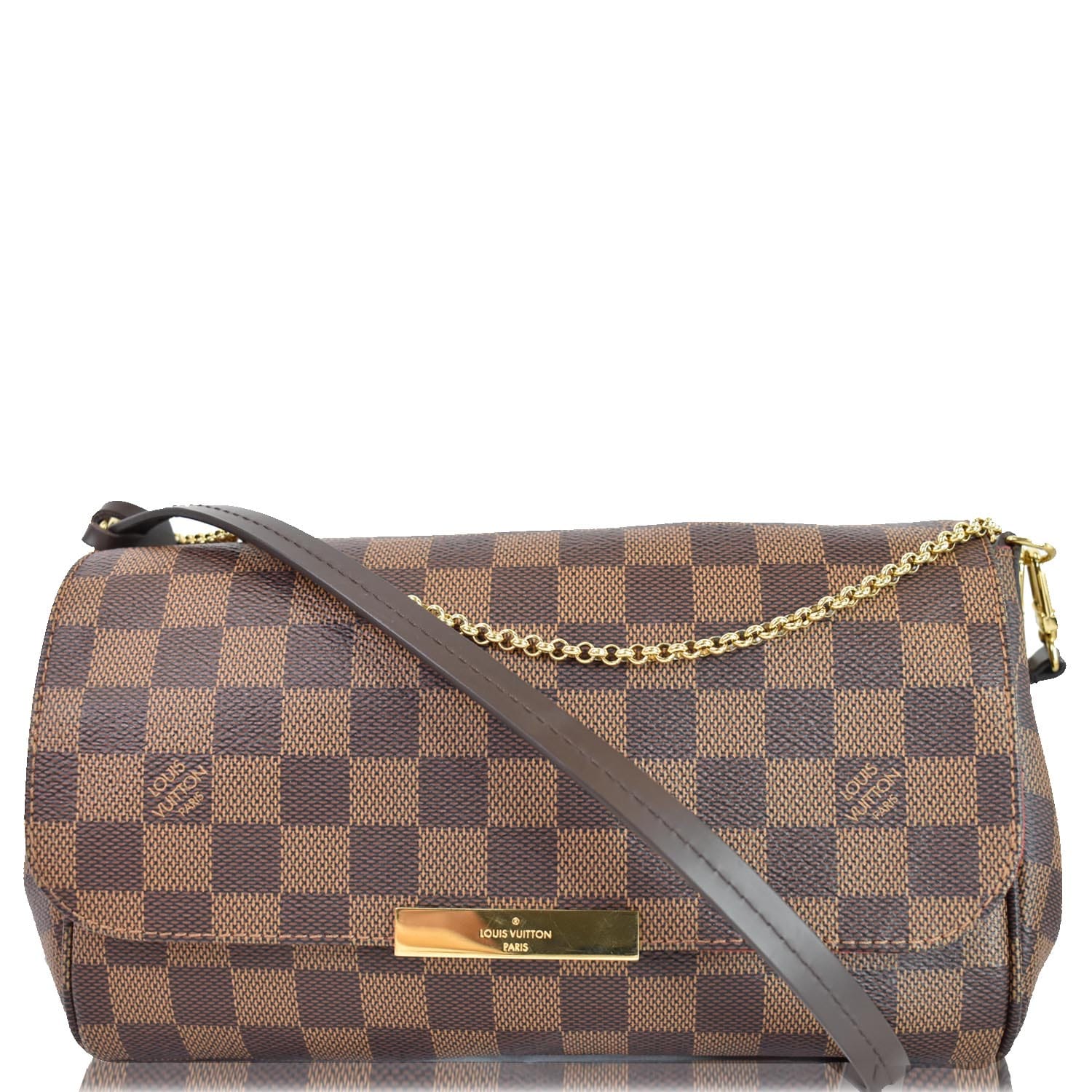 LOUIS VUITTON Favorite MM Damier Ebene Crossbody Bag Brown